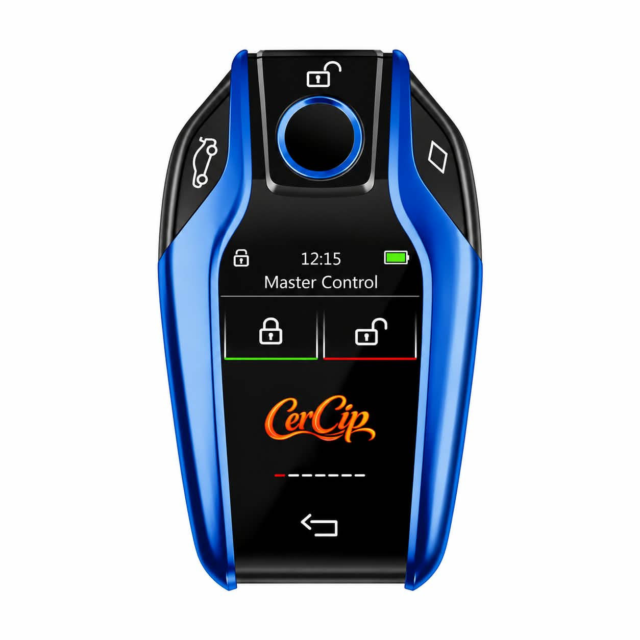 3ff07433-2345-4302-a419-4af96a58346c Cheie Auto Smart cu Display CerCip 618 Albastru, Activare Keyless Entry, 4 butoane, LCD cu touchscreen, Smart Car Key