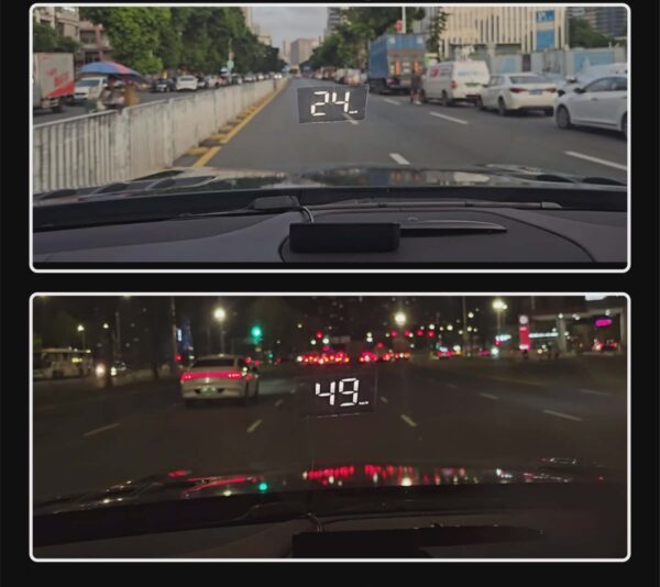 Ecran Head Up Display M2, Afisare kilometraj, Conectare la mufa USB, Universal, Afisaj digital, Alb