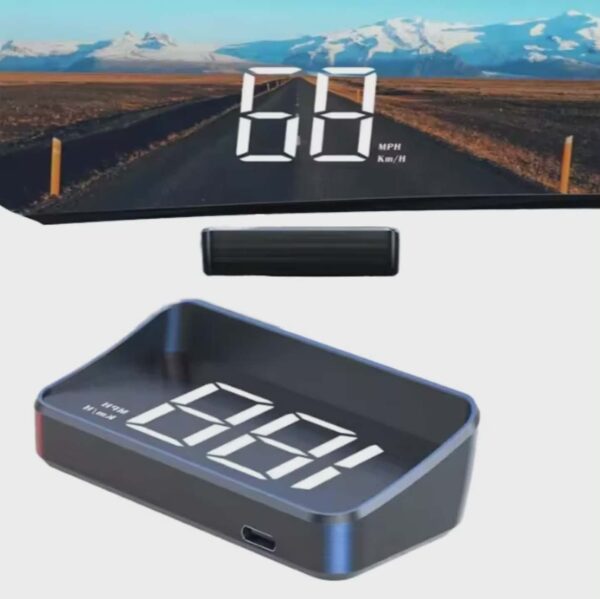 Ecran Head Up Display M2, Afisare kilometraj, Conectare la mufa USB, Universal, Afisaj digital, Alb