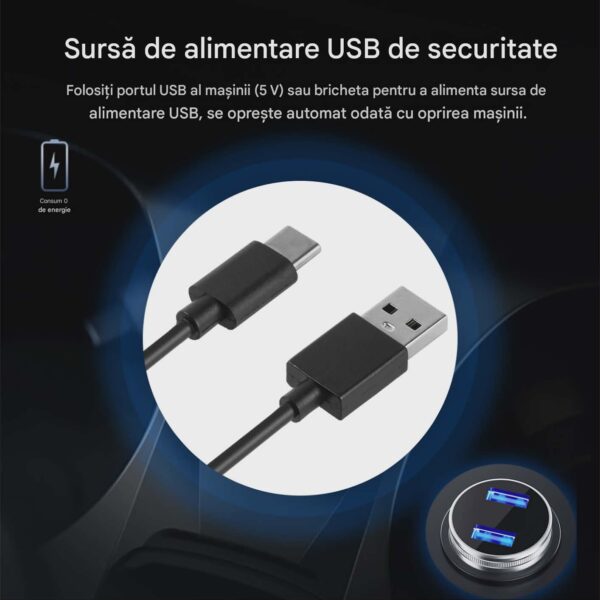 Ecran Head Up Display M2, Afisare kilometraj, Conectare la mufa USB, Universal, Afisaj digital, Alb