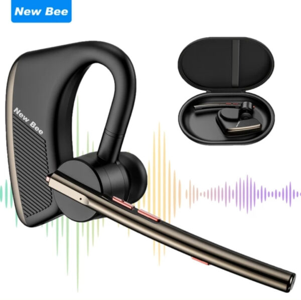 Casca Bluetooth New Bee M50, Baterie 24 ore, Reducere zgomot DSP, Cu husa, Sunet HD, Multipoint, Universală