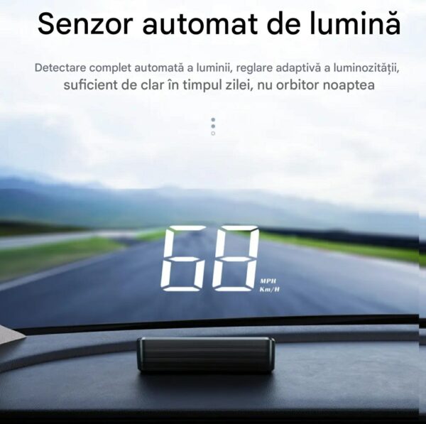 Ecran Head Up Display M2, Afisare kilometraj, Conectare la mufa USB, Universal, Afisaj digital, Alb