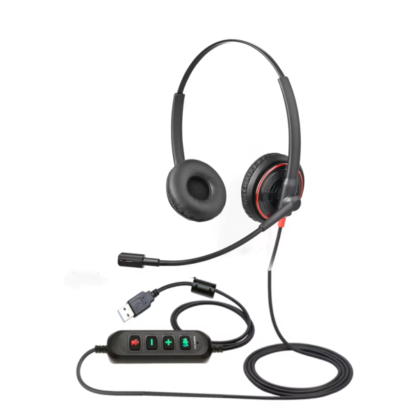 Alibaba74a41035786155f3b7a7fcdb1b76ddf5_original Casca Call Center cu fir CerCip QM 2D-M, Functie anulare zgomot fundal ENC, Buton mute
