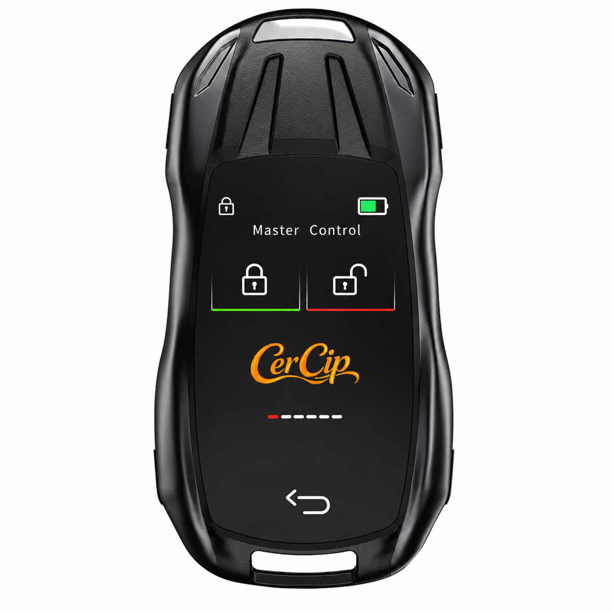 Cheie Auto Smart cu Display CerCip 828 Negru, Activare Keyless Entry, 4 butoane, LCD cu touchscreen, Smart Car Key