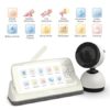 Camera Video pentru Bebelusi 2 in 1 KB11, Baby Monitor si Telefon, Detectie Miscare/Sunet,  Temperatura, Umiditate, Cantece, Cloud + SD, Senzor nocturn, LCD, Wireless, 3MP