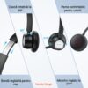 Casca Call Center New Bee BH58, Autonomie baterie 25 ore 400 mAh, Call Center, Reducere zgomot fundal AI, Sunet Stereo Hi-Fi, Multipoint, Universala, 3 moduri de conectare