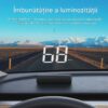 Ecran Head Up Display M2, Afisare kilometraj, Conectare la mufa USB, Universal, Afisaj digital, Alb