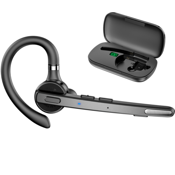 Casca Bluetooth CerCip G9, Bluetooth 5.1, Anulare zgomot, Cu carcasa de incarcare, Sunet HD, Multipoint, Autonomie baterie 60 ore, 15m, 13.6 grame, Buton mute