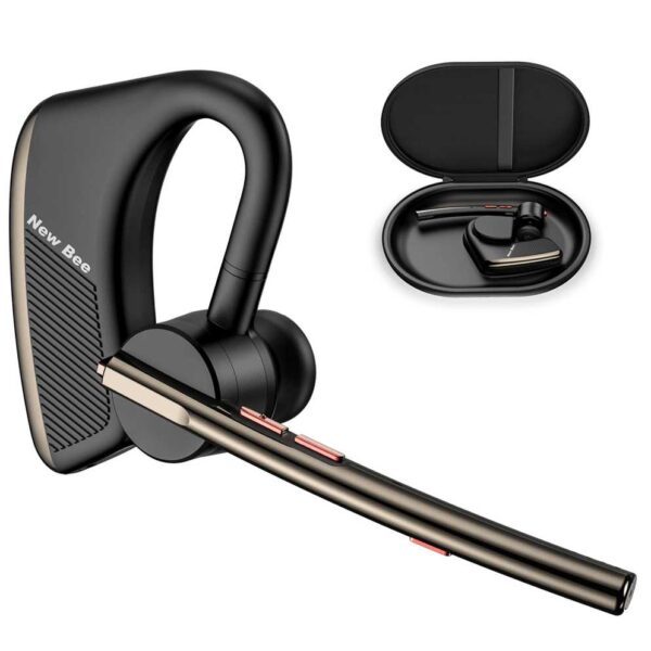 Casca Bluetooth New Bee M50, Baterie 24 ore, Reducere zgomot DSP, Cu husa, Sunet HD, Multipoint, Universală