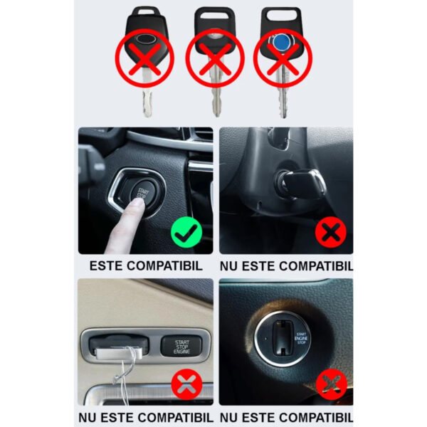 Cheie Auto Smart cu Display SK05 Argintiu, Activare Keyless Entry, 4 butoane, LCD cu touchscreen