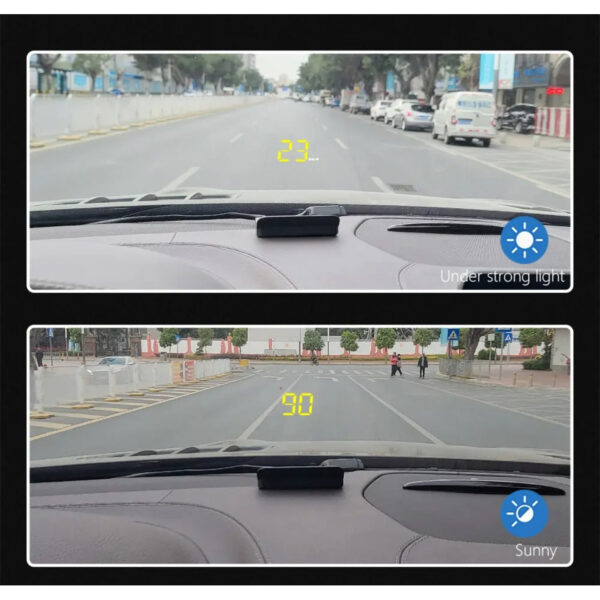res_14983338e184226ae1e26001dcd0caad Ecran Head Up Display M5, Afisare kilometraj, Temperatura apa, Voltaj Baterie, Conectare la mufa OBDII, Afisaj digital, Scris Galben