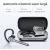Casca Bluetooth CerCip G7, Autonomie baterie 23 ore, Anulare zgomot, Multipoint, Încărcare în carcasă, Culoare Negru