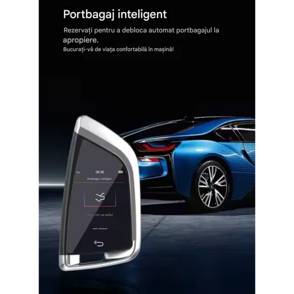res_2428a801b6b0dfa49281884fe08a8364 Cheie Auto Smart cu Display 568 Negru, Activare Keyless Entry, 4 butoane, LCD cu touchscreen