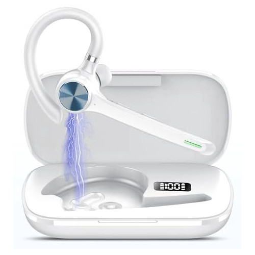 Casca Bluetooth CerCip G7, Autonomie baterie 23 ore, Anulare zgomot, Multipoint, Încărcare în carcasă, Culoare Alb