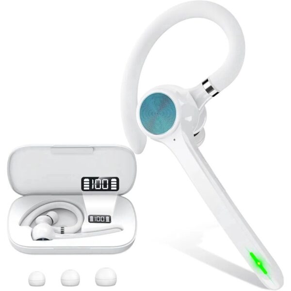 Casca Bluetooth CerCip G7, Autonomie baterie 23 ore, Anulare zgomot, Multipoint, Încărcare în carcasă, Culoare Alb