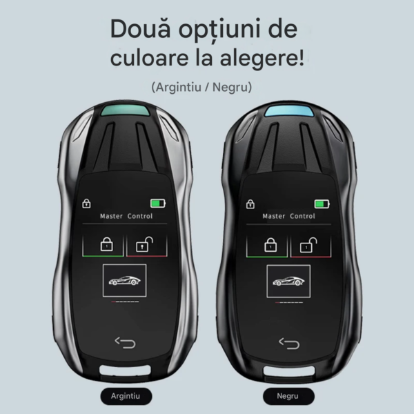 Cheie Auto Smart cu display 828, Activare Keyless Entry, 4 butoane, LCD cu touchscreen