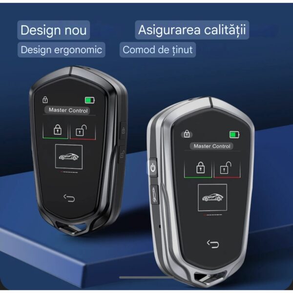 res_4010772959f8de1b7258b69e77ade0d1 Cheie Auto Smart cu Display 858 Argintiu,, Activare Keyless Entry, 4 butoane, LCD cu touchscreen