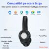 Casca Call Center New Bee BH58, Autonomie baterie 25 ore 400 mAh, Call Center, Reducere zgomot fundal AI, Sunet Stereo Hi-Fi, Multipoint, Universala, 3 moduri de conectare