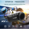 Casca Bluetooth pentru MOTO, FreedConn KY PRO, Intercom pentru 6 persoane 1200m, Autonomie baterie 11 ore, Anulare zgomot, Rezistenta apa IP65, Multipoint, Comanda vocala, Walkie-Talkie, Radio FM, Partajare muzica, Raspuns automat
