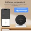 Termostat Wireless pentru Centrale Termice si Incalzire Pardoseala, Wifi, Control din aplicatia Tuya, Universal, Programabil, Receiver inclus, Touchscreen, Control vocal, Alimentare prin USB C sau baterii AA, Alb