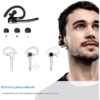 Casca Bluetooth CerCip G7, Autonomie baterie 23 ore, Anulare zgomot, Multipoint, Încărcare în carcasă, Culoare Negru