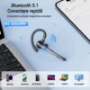 Casca Bluetooth CerCip G9, Bluetooth 5.1, Anulare zgomot, Cu carcasa de incarcare, Sunet HD, Multipoint, Autonomie baterie 60 ore, 15m, 13.6 grame, Buton mute