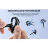 Casca Bluetooth CerCip A6L, Autonomie baterie 25 ore, Carcasa de incarcare, Anulare zgomot, Multipoint