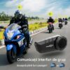 Casca Bluetooth pentru MOTO, FreedConn KY PRO, Intercom pentru 6 persoane 1200m, Autonomie baterie 11 ore, Anulare zgomot, Rezistenta apa IP65, Multipoint, Comanda vocala, Walkie-Talkie, Radio FM, Partajare muzica, Raspuns automat