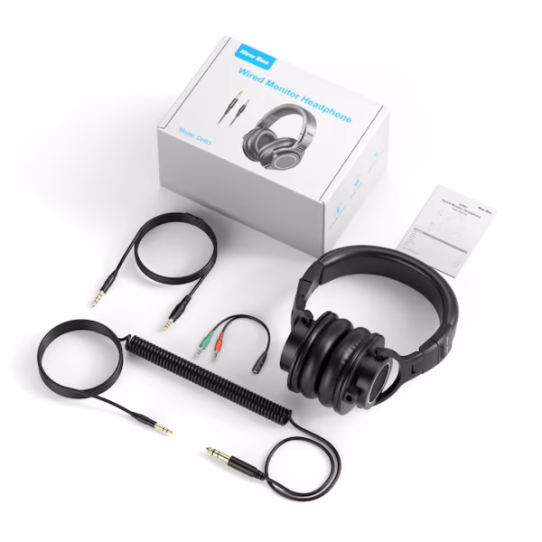 Casti audio profesionale New Bee DH81, Pentru Studio, DJ, Podcast, Mixaj, Inregistrare, Cu fir, Culoare Negru