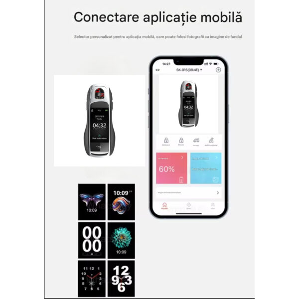res_5c6c7a907317b9901f7889d01c5c42ac Cheie Auto Smart cu display SK09 Argintiu, Activare Keyless Entry, 4 butoane, LCD cu touchscreen, Smart Car Key