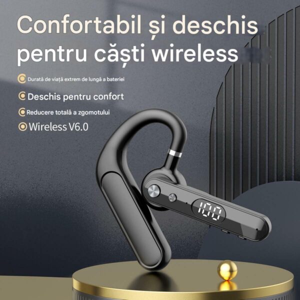 res_70c8c363e569998ca43d8776edd67bf7 Casca Bluetooth CerCip F10, Autonomie baterie 48 ore, Anulare zgomot AI, Multipoint, Afisare procent baterie