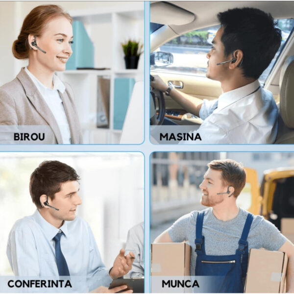Casca Bluetooth New Bee M51, Baterie 60 ore, Cu carcasă, Două microfoane, Reducere zgomot DSP, Sunet HD, Multipoint, Două moduri de încărcare