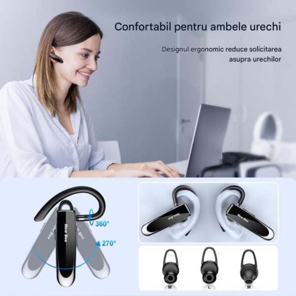 res_7892ee32fac560f06f86570669097f89 Casca Bluetooth New Bee B41, Baterie 24 ore, Multipoint, Universală, Culoare Negru