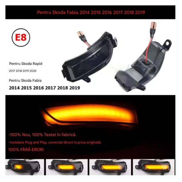 Semnalizari dinamice oglinda SKODA Fabia 2014-2019, Rapid 2017-2020