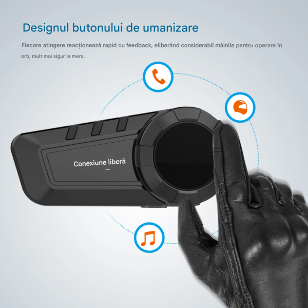 Casca Bluetooth pentru MOTO, FreedConn KY PRO, Intercom pentru 6 persoane 1200m, Autonomie baterie 11 ore, Anulare zgomot, Rezistenta apa IP65, Multipoint, Comanda vocala, Walkie-Talkie, Radio FM, Partajare muzica, Raspuns automat