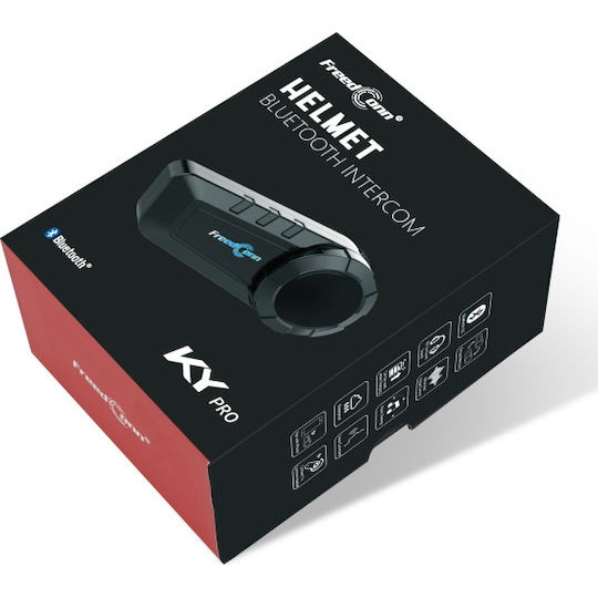 Casca Bluetooth pentru MOTO, FreedConn KY PRO, Intercom pentru 6 persoane 1200m, Autonomie baterie 11 ore, Anulare zgomot, Rezistenta apa IP65, Multipoint, Comanda vocala, Walkie-Talkie, Radio FM, Partajare muzica, Raspuns automat