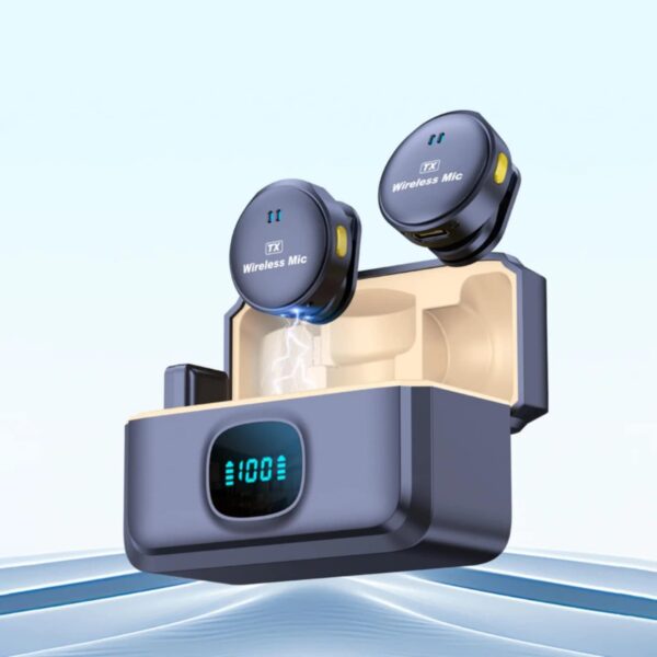 Microfoane Lavaliera Wireless Q8, Autonomie baterie 40 ore, Reducere zgomot exterior, Iphone & Android