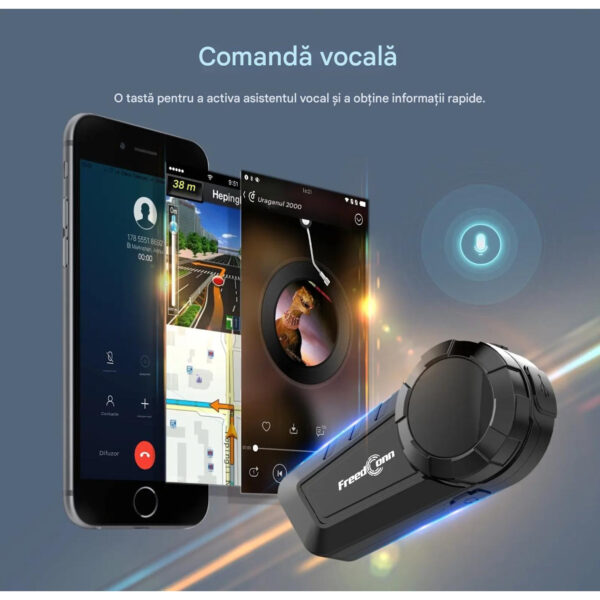 Casca Bluetooth pentru MOTO, FreedConn KY PRO, Intercom pentru 6 persoane 1200m, Autonomie baterie 11 ore, Anulare zgomot, Rezistenta apa IP65, Multipoint, Comanda vocala, Walkie-Talkie, Radio FM, Partajare muzica, Raspuns automat