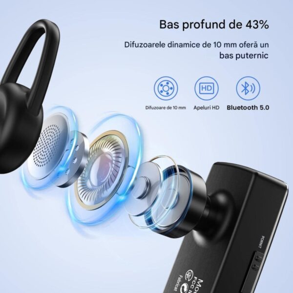 res_9556c00a77baa512eaac839494df8e66 Casca Bluetooth New Bee B41, Baterie 24 ore, Multipoint, Universală, Culoare Negru
