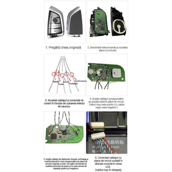 Cheie Auto Smart cu display SK01, Activare Keyless Entry, 4 butoane, LCD cu touchscreen, Smart Car Key