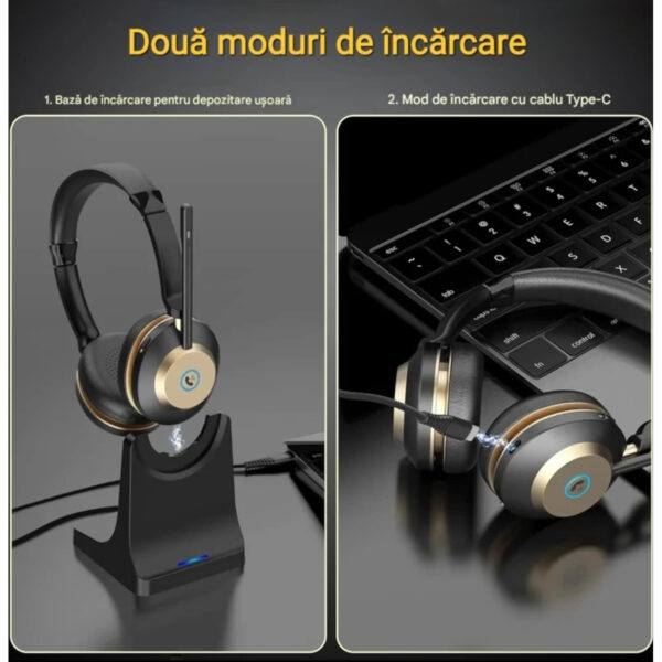 res_c0e7392ab7a11bc19a275a6e7bcfa33c Casca Call Center BT882, Statie de încarcare, Baterie 45 ore, Anulare zgomot, Multipoint