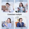 Casca Call Center New Bee BH58, Autonomie baterie 25 ore 400 mAh, Call Center, Reducere zgomot fundal AI, Sunet Stereo Hi-Fi, Multipoint, Universala, 3 moduri de conectare