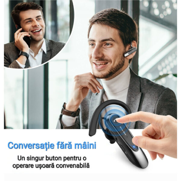 Casca Bluetooth New Bee LC-B45, Baterie 20 ore, Anulare zgomot AI, Două microfoane, Multipoint, Culoare Auriu