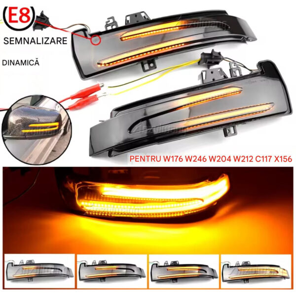 Semnalizari dinamice oglinda Mercedes Benz, A Class W176, B Class W212, C Class C177, GLA Class X156, GLK Class X204, S Class W221, CLS W218