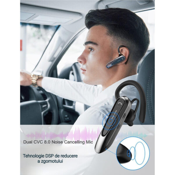 Casca Bluetooth New Bee LC-B45, Baterie 20 ore, Anulare zgomot AI, Două microfoane, Multipoint, Culoare Auriu