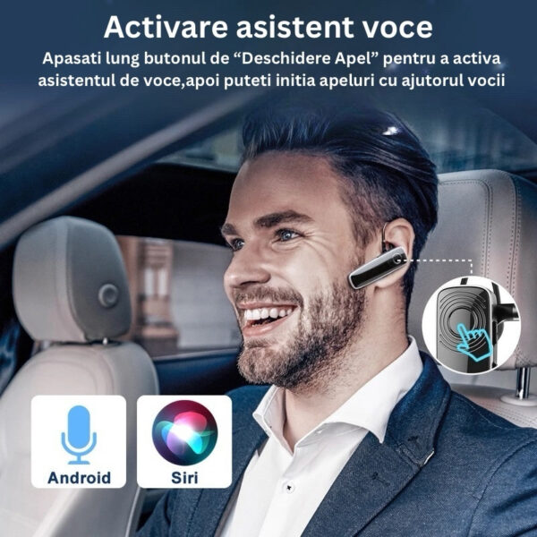 Casca Bluetooth New Bee NB12, Baterie 14 ore, Multipoint, Sunet HD, Universală, Culoare Negru