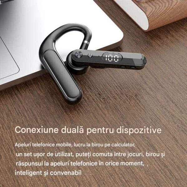 res_fc694f972c72cb8c0754177de2fb703b Casca Bluetooth CerCip F10, Autonomie baterie 48 ore, Anulare zgomot AI, Multipoint, Afisare procent baterie