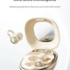 Casti Wireless TWS Ergonomice M160, Autonomie baterie 38 ore, Purtare pe ureche, Carcasa reîncărcabilă cu oglindă, Anulare zgomot, Multipoint, Sunet stereo Hi-Fi, Wireless V6.0, Bluetooth V5.4, Greutate 3g, Culoare Crem