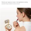 Casti Wireless TWS Ergonomice M160, Autonomie baterie 38 ore, Purtare pe ureche, Carcasa reîncărcabilă cu oglindă, Anulare zgomot, Multipoint, Sunet stereo Hi-Fi, Wireless V6.0, Bluetooth V5.4, Greutate 3g, Culoare Crem