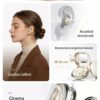Casti Wireless TWS Ergonomice M160, Autonomie baterie 38 ore, Purtare pe ureche, Carcasa reîncărcabilă cu oglindă, Anulare zgomot, Multipoint, Sunet stereo Hi-Fi, Wireless V6.0, Bluetooth V5.4, Greutate 3g, Culoare Crem